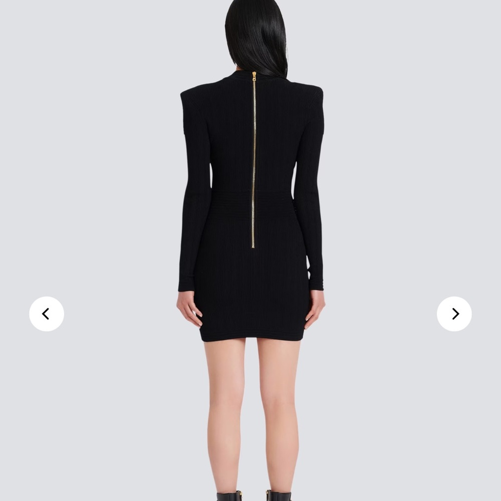 BALMAIN SHORT KNITTED DRESS WITH GOLD
BUTTONS - Picture 2 of 6